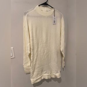 NWT WEWOREWHAT Cream Mock Neck Sweater Romper Medium Blogger Favorite